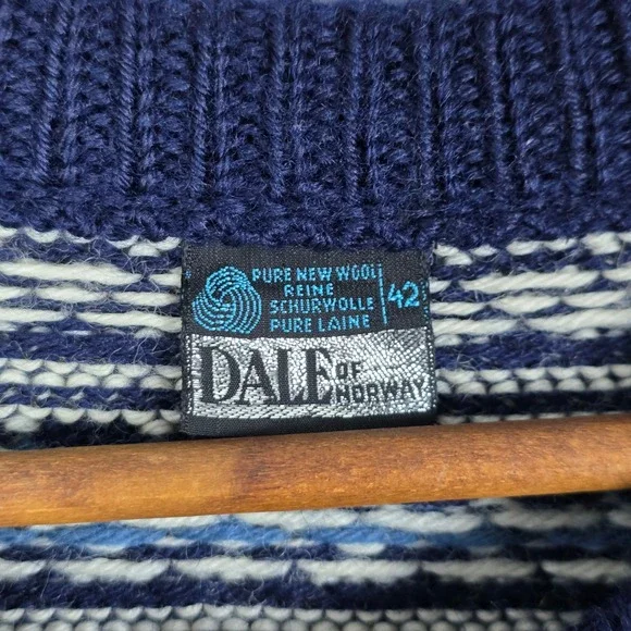 Dale of Norway Wool Cardigan Birdseye Fair Isle Nordic Sweater Women's Size 42 - Picture 3 of 6